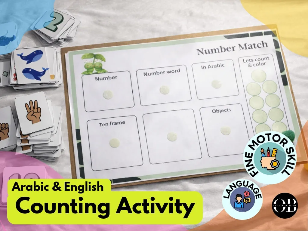 Arabic & English Counting Activity Pack for Kids