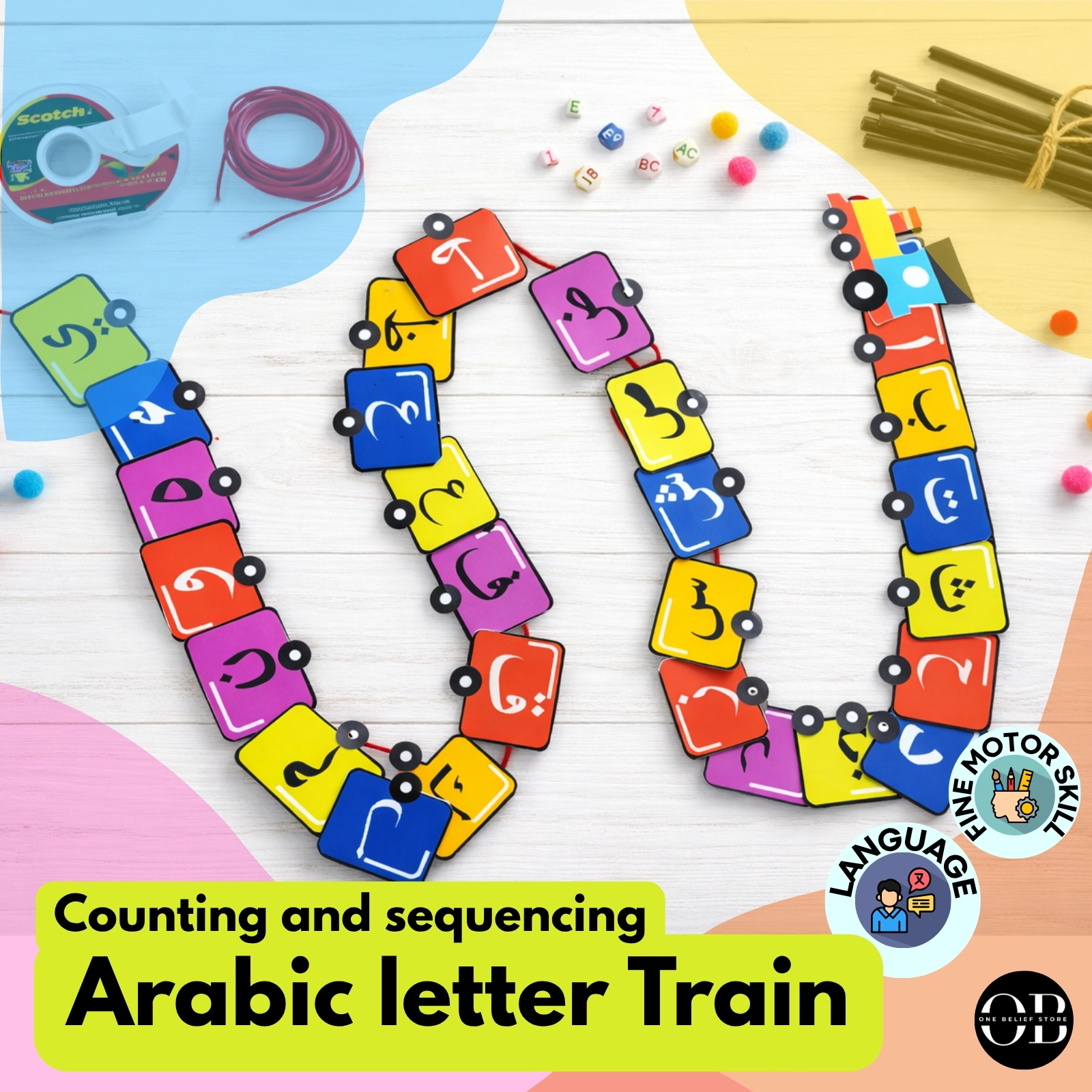 Arabic Number Train – Counting & Sequencing Activity for Preschoolers