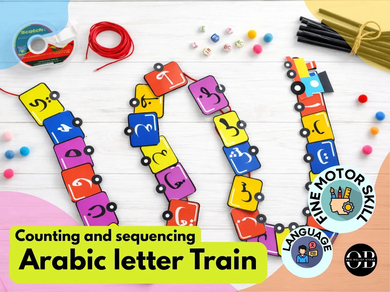 Arabic Number Train – Counting & Sequencing Activity for Preschoolers